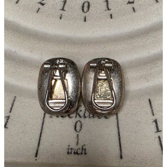 Vintage Liz Claiborne Oval Rope Clip-On Earrings - Picture 3 of 3